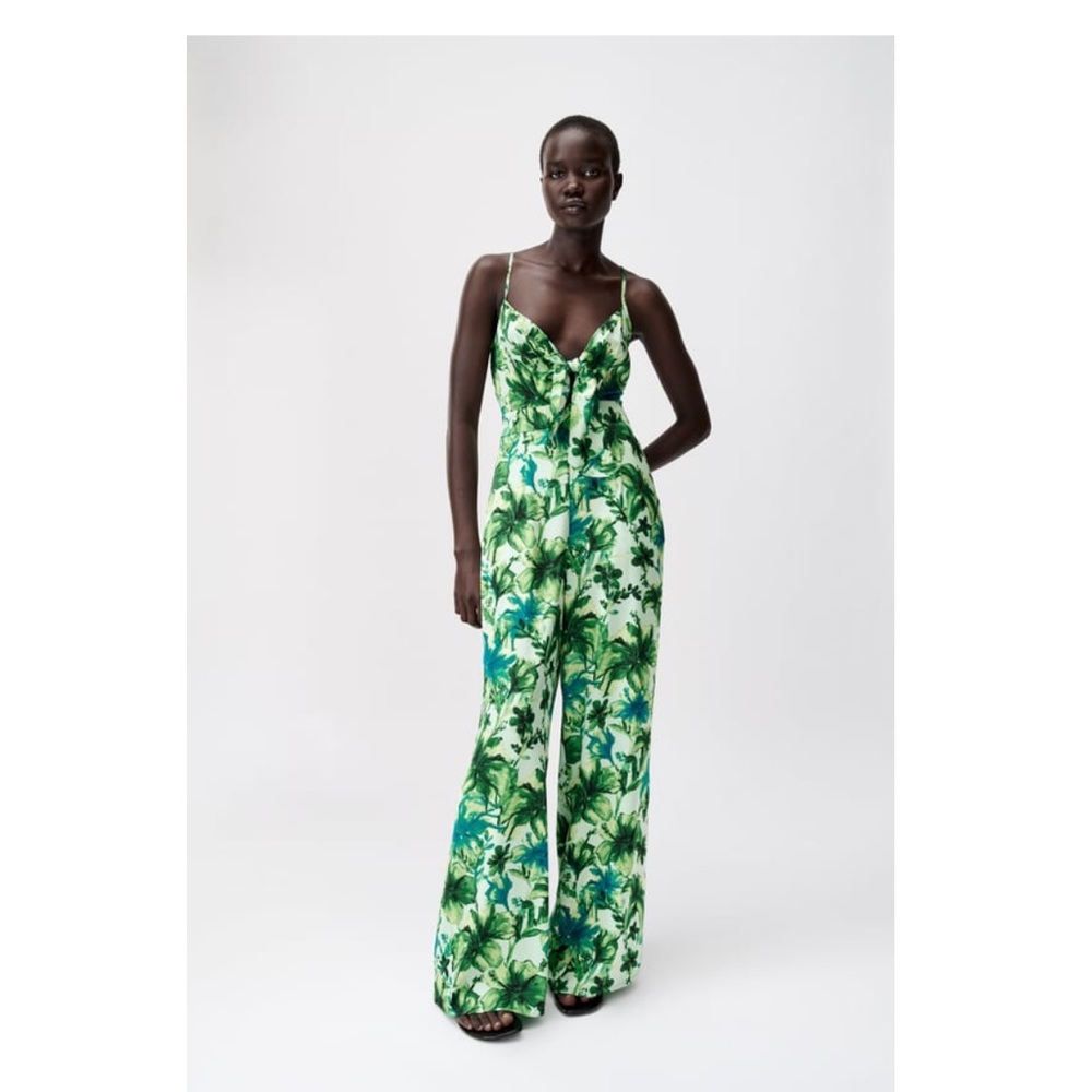 Zara Tropical Print Jumpsuit